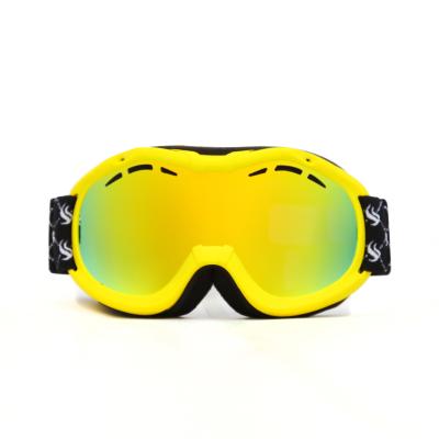 China Double Lens No Fog Kids Snowboarding Goggles for Girls , Yellow / Blue / Green for sale