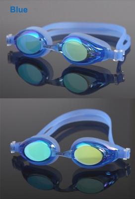 China Blue Corrective Swim Goggles / Mens Swimming Goggles for Competition for sale