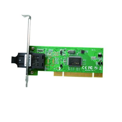 China Desktop 10/100M PXE Supported SC Dual Port PCI Fiber Optic Network Card for sale