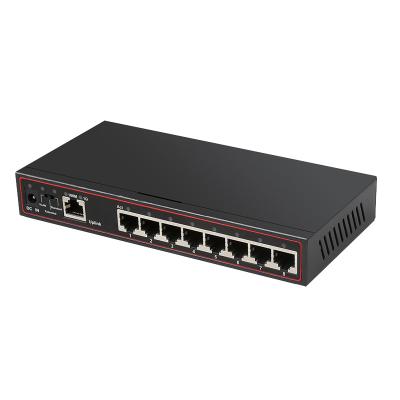 China Plug and Play OEM 8 Ports + 1 Gigabit Ethernet Switch 9 Port Network Switch Left DC Power Supply for sale