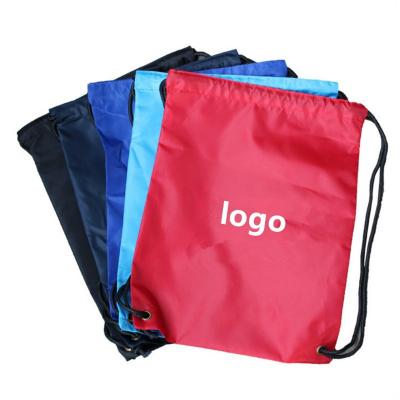 China Rope Logo Polyester Gym Backpack Handle Customized Breathable Drawstring Bag For Sports Travel for sale