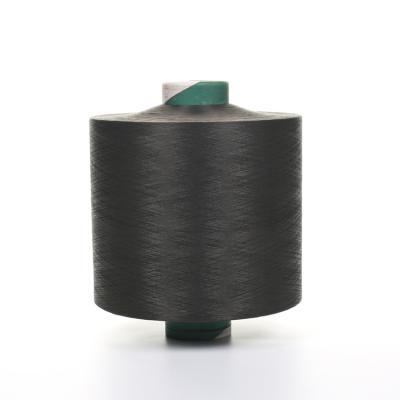 China Anti-Bacteria Polyester Yarn DTY 150D/144F, Semi Dull, Dope Dyed Black Microfiber Yarn for sale