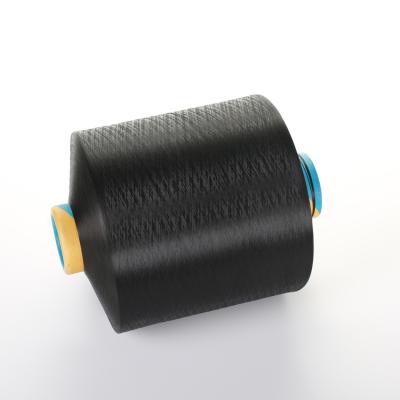 China Anti-bacteria 100% huaerli dope dyed black DDB 300d 96f dty polyester yarn for sale