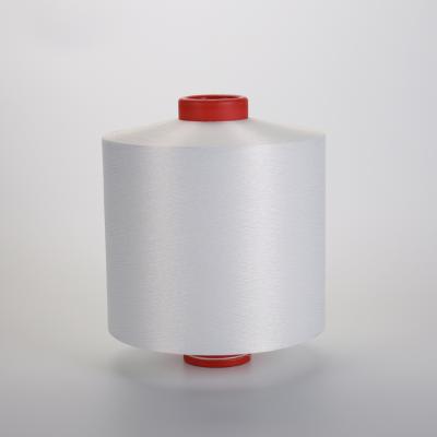 China Anti-bacteria White Air Covered Yarn 20D Spandex Covered 150D Polyester Yarns For Making Denim Fabric for sale