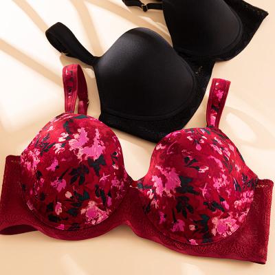 China OEM&ODM QUICK DRY printed bra for plus size customization ladies sexy bra comfortable nylon women bra women's underwear for sale