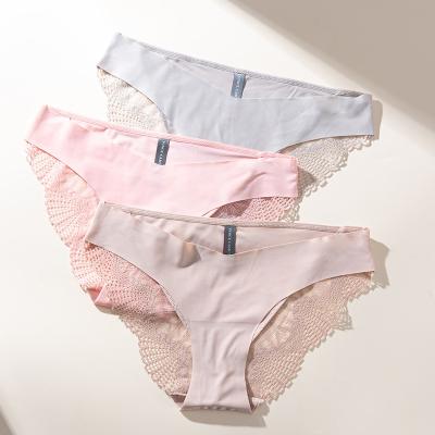 China OEM&ODM Factory Outlet Solid Color Breathable Underwear For Women Mid-waist Briefs Women's Lace Panties for sale