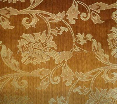 China Blackout Furniture Luxury English Coated Textile Woven Gold Jacquard Curtain Fabric for sale