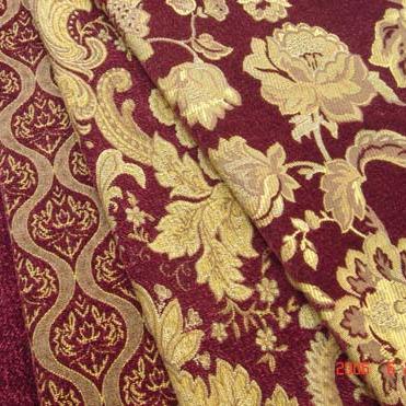 China Gold Line Classic Design Stain Jacquard Woven Upholstery Jacquard Fabric for sale