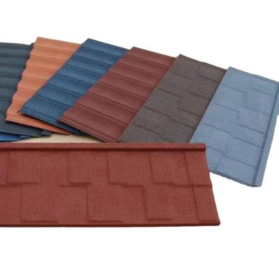 China Colored stone coating Roman Stone Coated Steel Roofing Tile Colorful Stone Coated Metal Roof Tile for sale