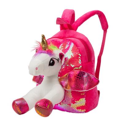 China Waterproof fashion creative personality 3D animal children backpack school bags with plush doll wholesale for sale