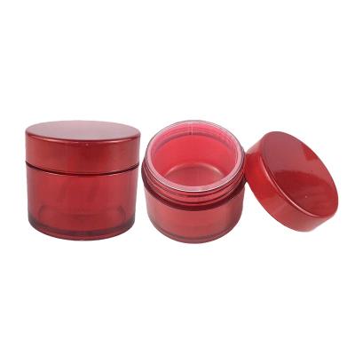 China Luxury 15G Red Face Cream Jar Small PP Picosecond Empty Cosmetic Plastic Container Wholesale Makeup Cosmetic for sale