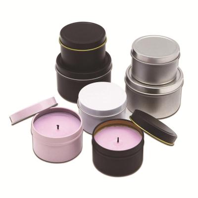 China Wholesale Empty Metal Candle Box 4Oz Matt Candle Tins With Lids Soy Wax Scented Jars Metal Candle Tin Container for sale