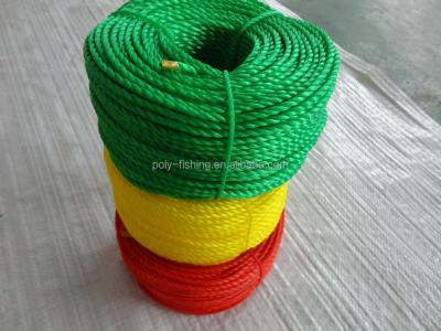 China Yellow Fishing 3 Strand Nylon Rope, Red Poly Rope, Green PE Twist Rope for sale