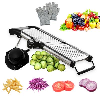 China Kitchen Viable Vegetable Slicer Cutter Manual Adjustable Mandoline Dicer Slicer with Stainless Steel for sale