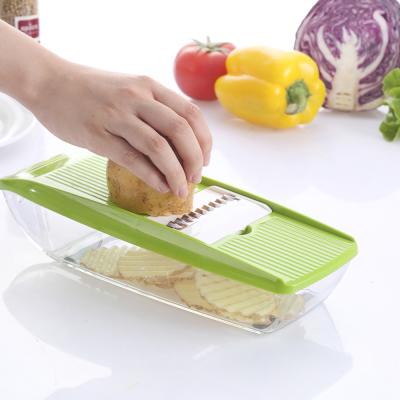 China Viable Vegetable Dicer Cutter Multifunctional Food Vegetable Plant Slicer Cleaver With Container for sale