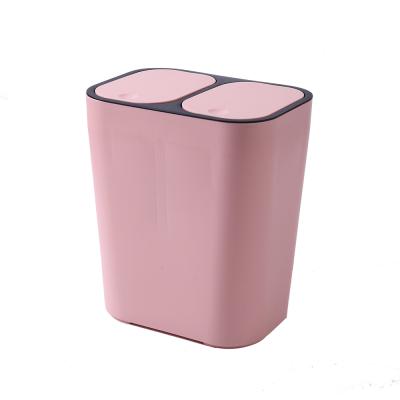 China Wholesale Sustainable Classified Trash Can Kitchen Trash Can Garbage Bin With Handle Waste Container for sale