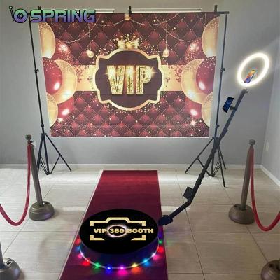 China Metal/RGB LED Full Glass Selfie Slow Motion 360 Magic Photo Booth 115cm 360cm Photo Booth Machine Automatic Rotating 360 Photo Booth 2022 for sale