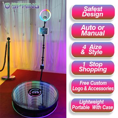 China Full Glass Metal/RGB LED Video Hot Sales 80cm 360 Photo Booth Led Lights 360 Photo Booth Sellers Protector Cover For 360 Inflatable Photo Booth Backdrops for sale