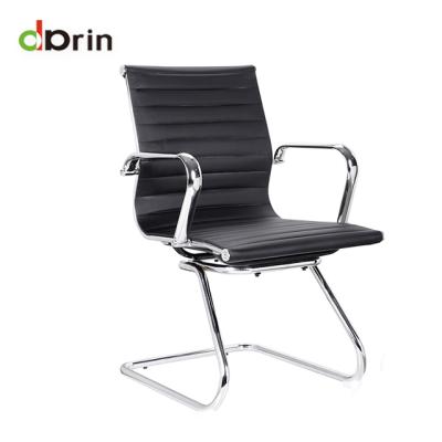 China Executive Chair Optional Leather Colors Steel Frame PU Office Chair Without Wheels for sale