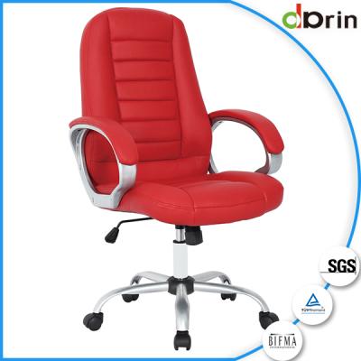 China Office Lift Chair Comfortable Swivel Nylon Executive Red Leather Chair for sale