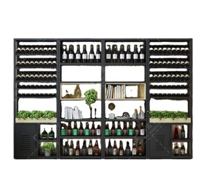 China Morden Wine Bar Shelf Furniture Liquor Beverage Display Fixture Cabinet For Wine Shop for sale