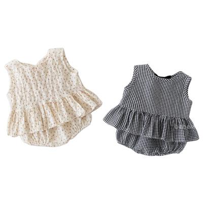 China 2021 summer antibacterial new girls' factory direct sales triangle baby bag cute sleeveless suit for sale