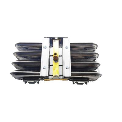 China Gas Water Heater Spare Parts Harmonica Outdoor Type Gas Burner 250mm 4 Row Burner Without Switch for sale