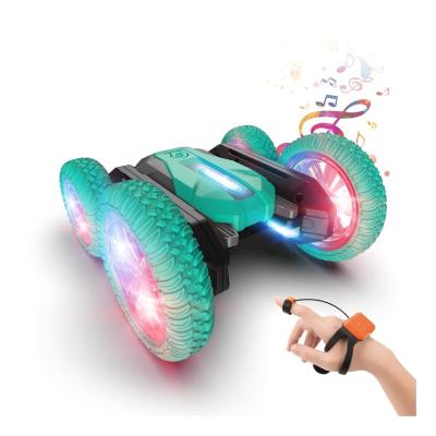 China RC Hobby 2.4GHz Electric Remote Control Car With Lights Double Sided Tilting Stunt Toy Remote Control Car for sale