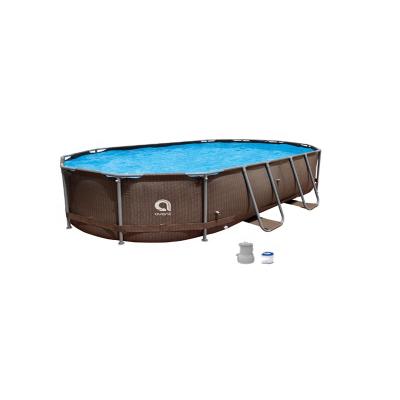 China Family Swimming Pool Rattan Series Max Pool Jilong Avenli Pools Superb Steel Oval with Pump and Filter for Family and Kids for sale