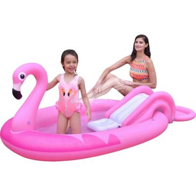 China Outdoor Water Fun Flamingo Game Pool Water Sports Inflatable Pool Floating Swimming Toys For Kids for sale