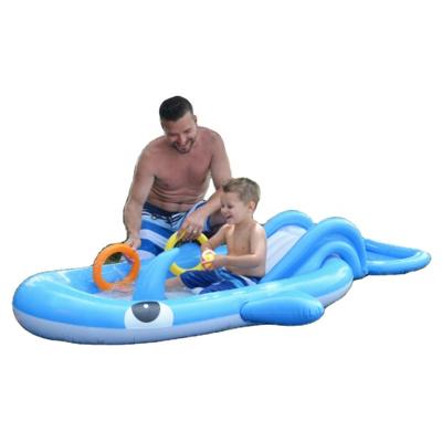 China Outdoor Water Fun Whale Game Pool Water Sports Inflatable Swimming Pool Float Swimming Toys For Kids for sale