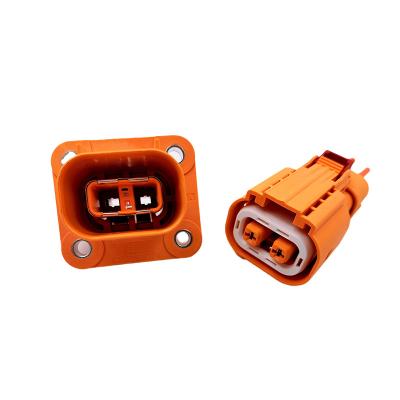 China Two Core Power Shitu High Voltage Connector Small Current Straight Plug For New Energy Electric Vehicles for sale