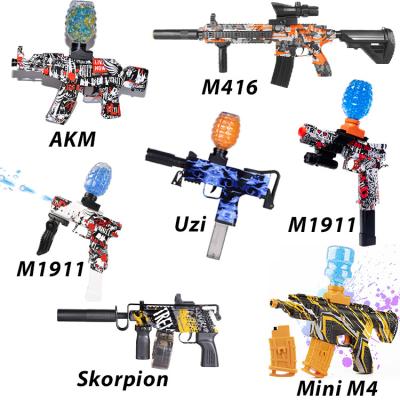 China Big M416 P90 AKM47 2022 Eco-friendly Material A Water Gel Beads Electric Blaster Gun Outdoor Toy Gel Water Ball Gun Ball Blaster Gun for sale