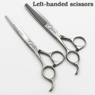 China Cutting Scissors 6 Inch New Fashion Design Beauty Barber Scissors Left Handed Flat Scissors Silver Teeth Scissors for sale