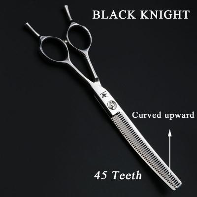 China Viable SUS440C Stainless Steel Chunker Pet Grooming Right Handed Curved Scissors 45 Teeth for sale