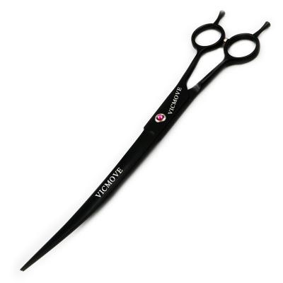 China Professional Stocked 9 Inch Hairdressing Scissors Pet Grooming Curved Upward Barber Hair Shears For Scissors Salon Dogs And Pet for sale