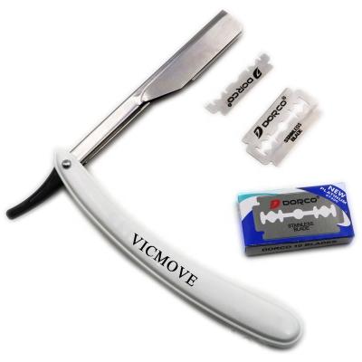 China 1set Single Blade Mens Barber Straight Edge Razors Folding Shaving Knife Hair Removal Tools With 10pcs Blades for sale