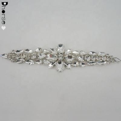 China Wholesale Beautiful Crystal Wedding Sash Rhinestone Appliques Flatback for sale