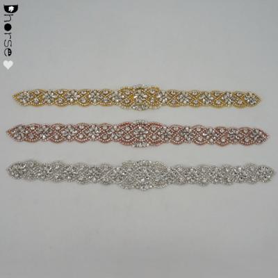 China Flatback Dresses Bridal Decoration Rhinestone Sash Applique for sale