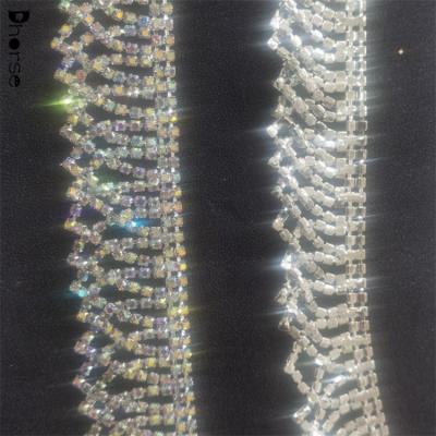 China Flatback 3mm ab Rhinestone Chain Shinning Crystal Trim for Garment Decoration for sale