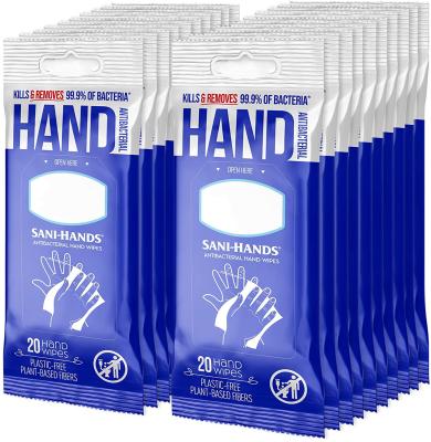 China Cleaning OEM Customized MINI POCKET Antibacterial Hand Wipes Sensitive Skin Damp Wipes Infused with Aloe Kills 99.9% Bacterial for sale