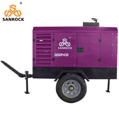 China Mini Screw Air Compressor Machine Portable Mining Diesel Engine Screw Air Compressor for sale