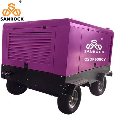 China 162KW Diesel Engine Air Compressor With Wheels Mining Screw Air Compressor Machine for sale