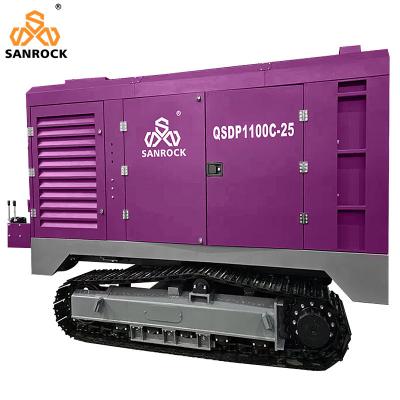 China Steel Wheel Diesel Air Compressor Screw Mining High Pressure Screw Air Compressor Machine for sale