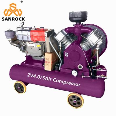 China Industrial Piston Air Compressor Machine ​Belt Driven Diesel Portable Air Compressor for sale