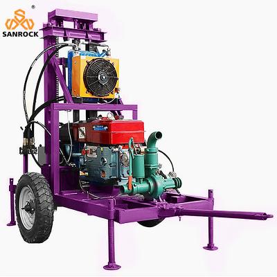 China Portable Water Drilling Machine High Drilling Efficiency Trailer Mounted Water Well Drilling Rig Machine for sale