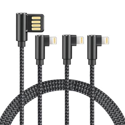 China Hot Selling Multi Function Data Transfer Cable 3 Feet Double USB Data Cable 90 Degree Type-C Charger Cable Fast Charging USB Fast Cable Mobile Phone for sale