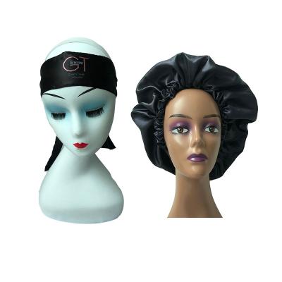 China European and American factory fashion style hair bonnets sleep women satin bonnets and wholesale satin hair wraps for sale