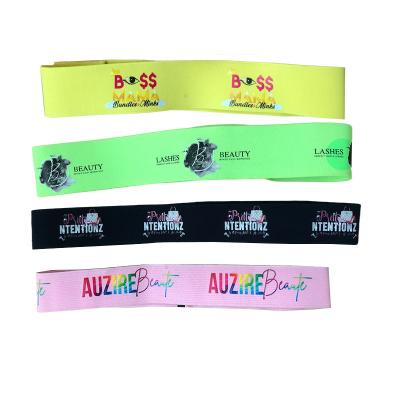 China Custom Adjustable Hair Color Logo Edge Band Wrap Control Elastic Band Headband Edge Band For Girl Kids for sale