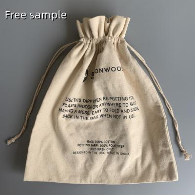 China Storage Gift Tote Bag Canvas Drawstring Bag Recyclable Eco-Friendly Dust Draw String Bags With Logo for sale